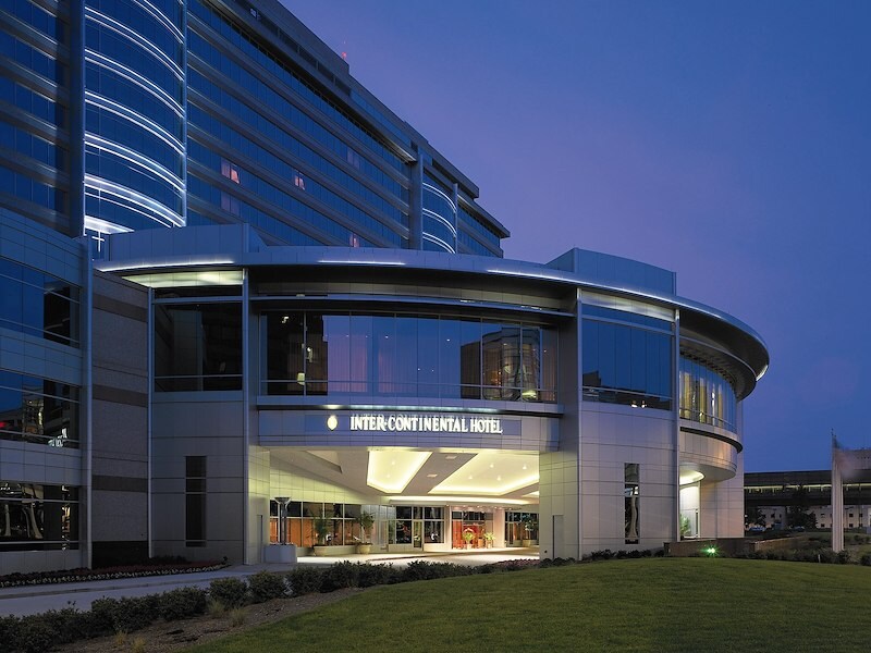 A building with a large glass entrance