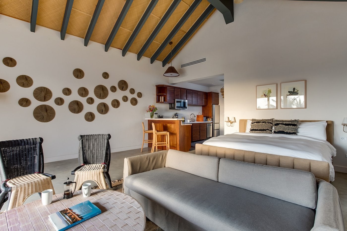 Villa interior with Caribbean Sea views at the Belize therapist retreat venue