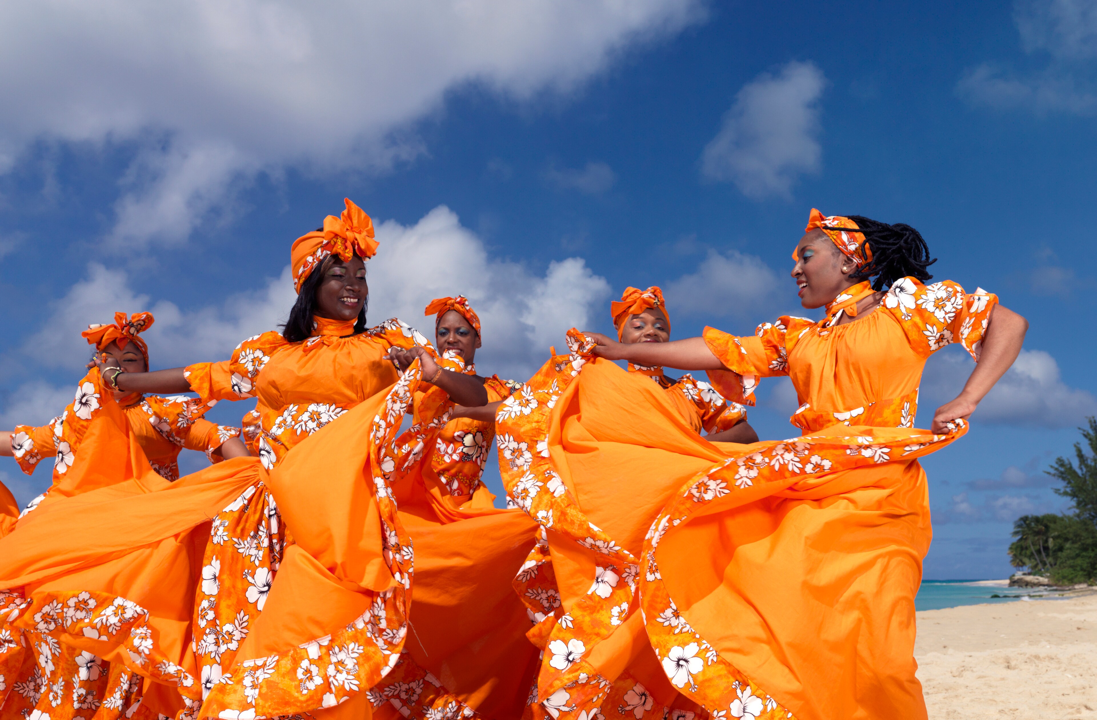 Group of women dancing together At Stann Creek, Belize