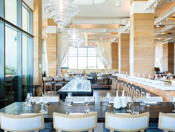 The Literal Rustic Table Or Banquette at Ave Restaurant, Grand Cayman, The Cayman Islands