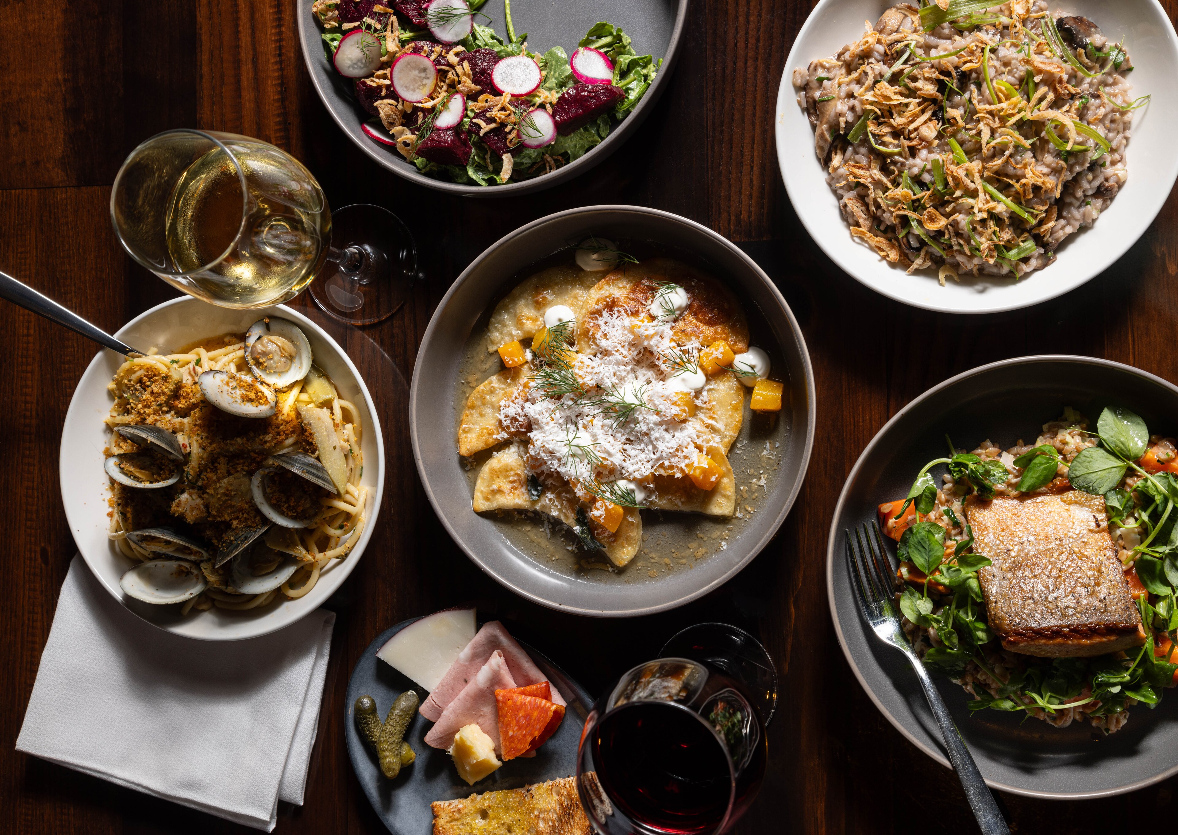 Delicious dishes and drinks served at Square 1682 in Philadelphia, PA.