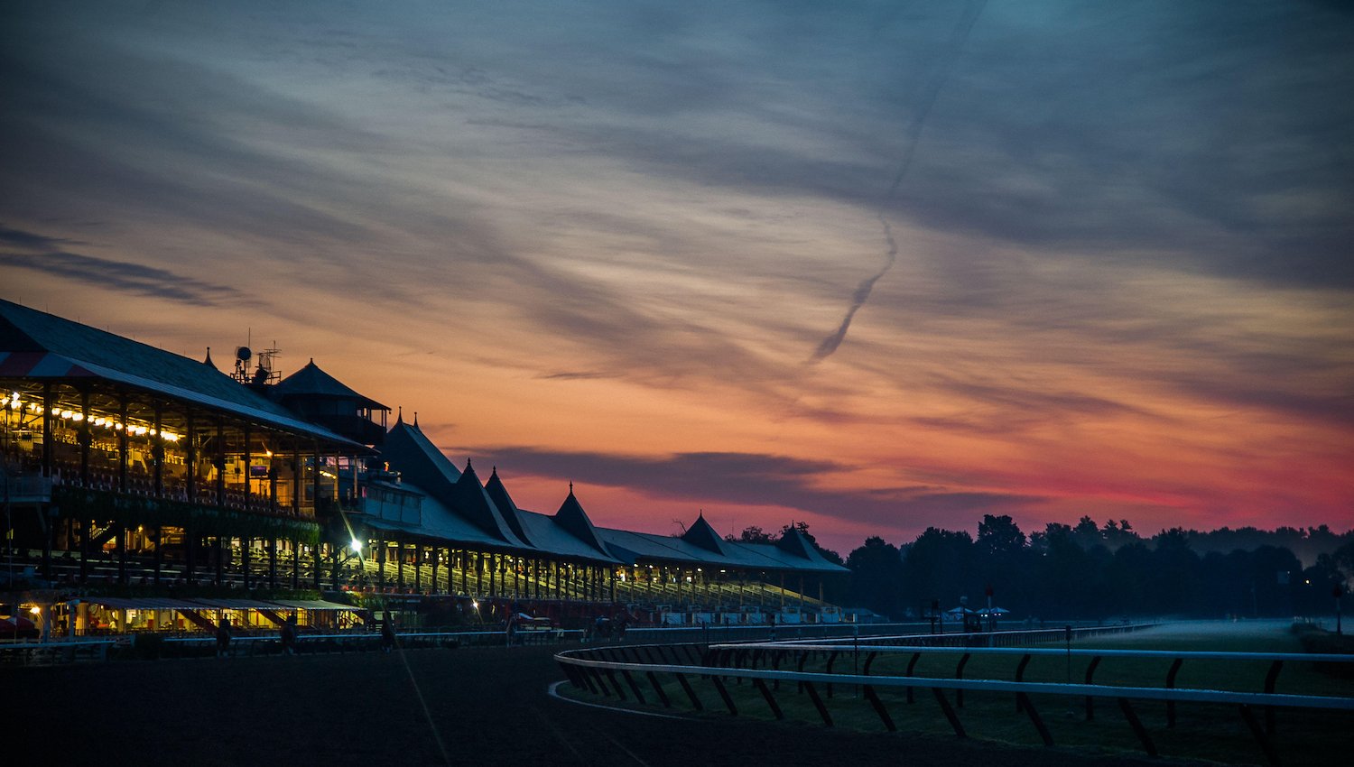 Saratoga racetrack at dawn, Upstate New York