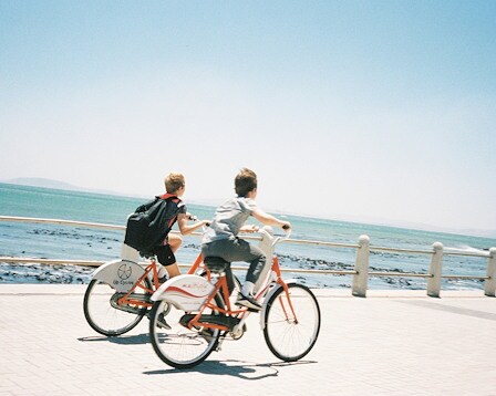Kids riding bikes