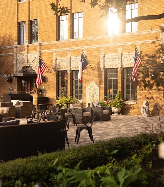sunrise at magnolia patio at the faust