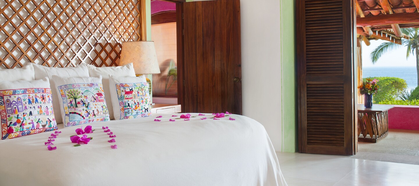 A villa with a lush lawn and a couple of beach chairs, Las Alamandas Resort, Costalegre, Jalisco