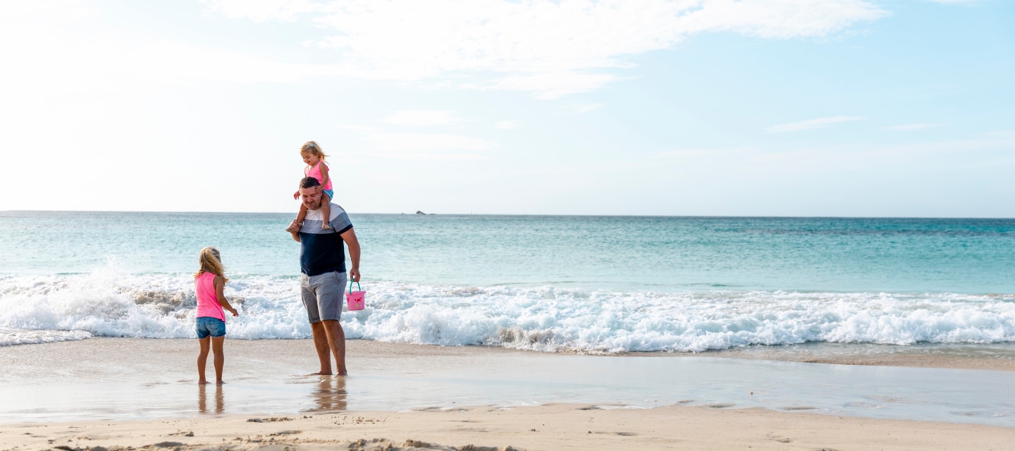 Father and Daughters on the Beach Allegria Hotel