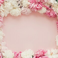 Decorative pink floral frame