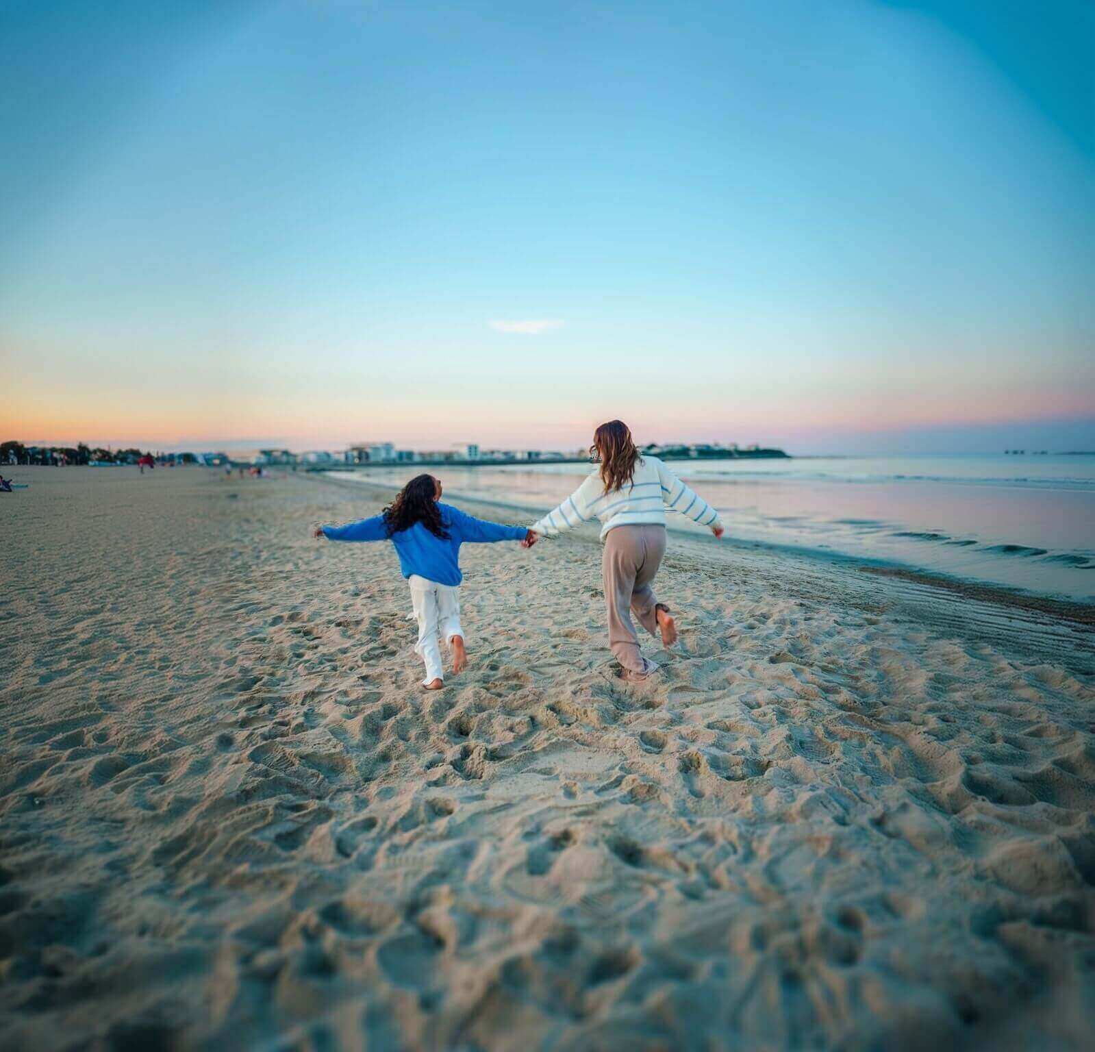 Kids Playing at Beach of Ashworth Hotel, New Hampshire