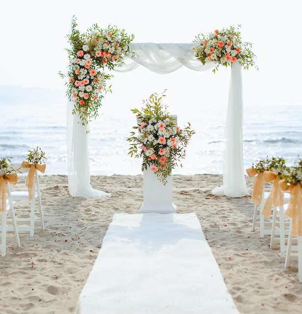 beach wedding venue on sand