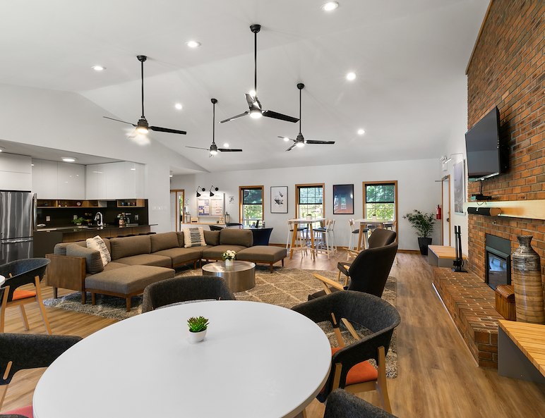 Community building at California Apartments by Manor Communities near Absecon, NJ