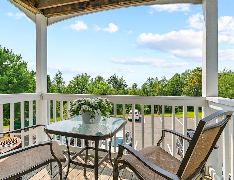 Private balcony at East Mountain Apartments by Manor Communities in Wilkes-Barre, PA
