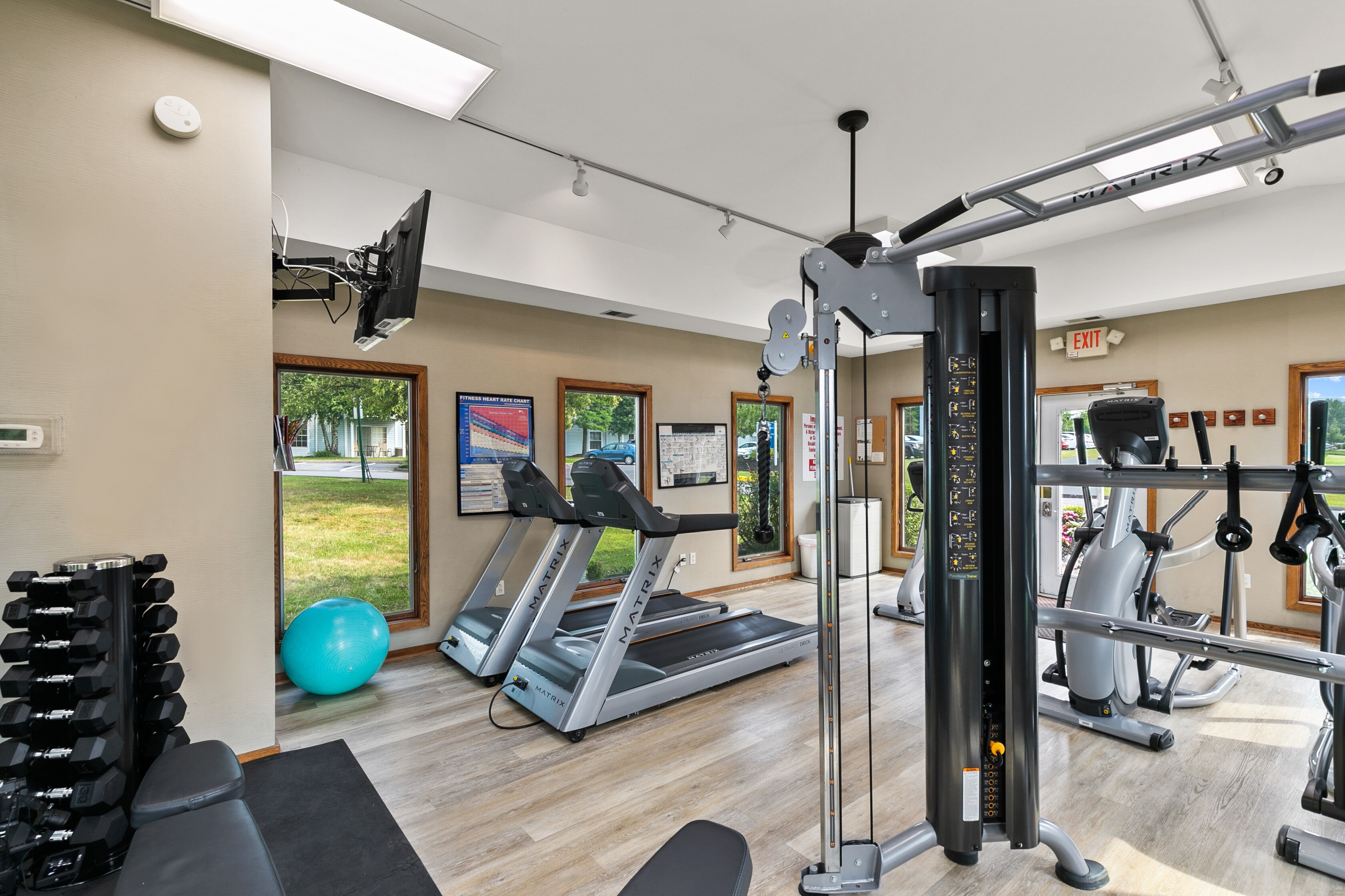 Fitness center at East Mountain Apartments by Manor Communities in Wilkes-Barre, PA