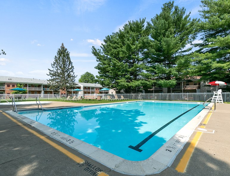 The pool at Gateway Apartments in Edwardsville, Pennsylvania