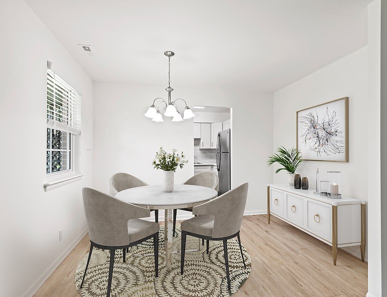 Dining Room with table and buffet at Gateway Aaprtments in Edwardsville, PA