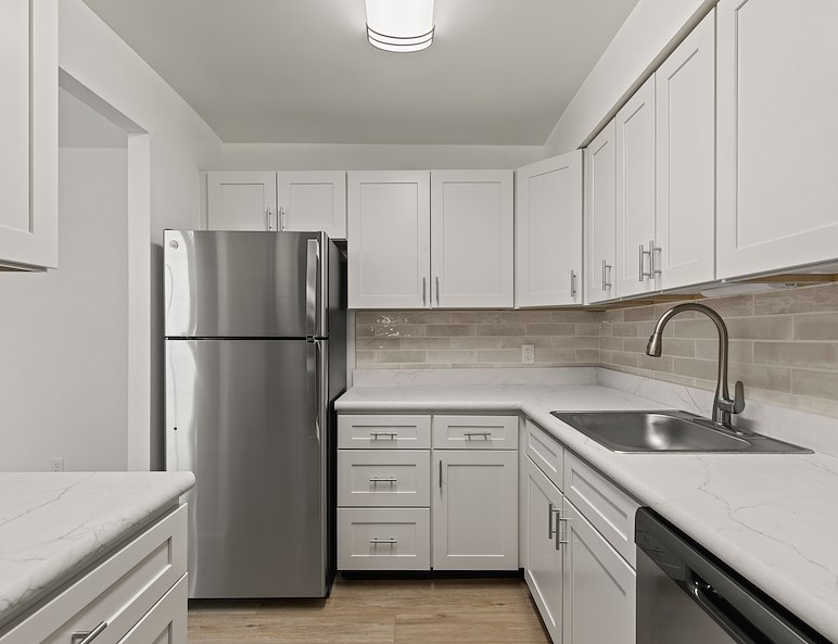 Kitchen with Stainless Steel Appliances at Gateway Apartments in Wilkes-Barre PA