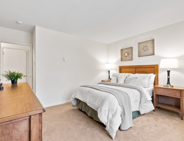 Furnished bedroom at Grampian Hills Apartments in Williamsport, PA