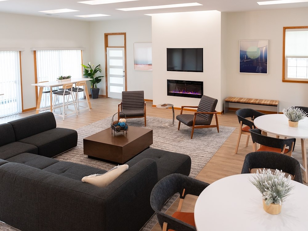 Community Building at Manor House Apartments, available for private events and community social gatherings. 