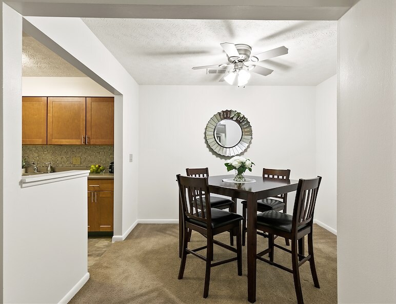 Furnished dining room at Pikeview Manor Apartments in Beckley, WV