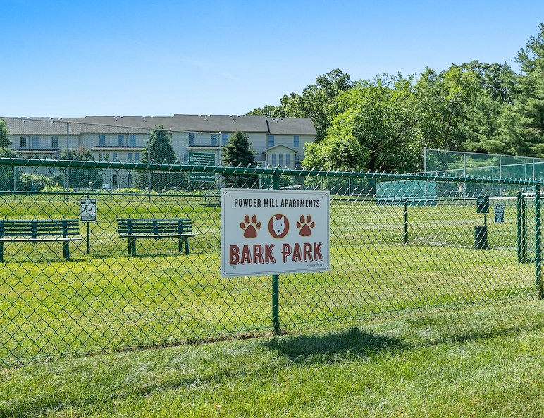 Dog park at Powder Mill Apartments in York, PA