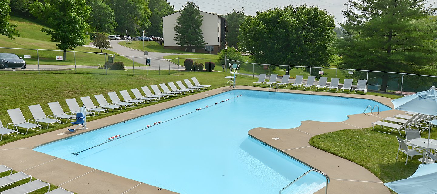 A pool at the resort in the mountains, Roxalana Apartments, Dunbar, West Virginia
