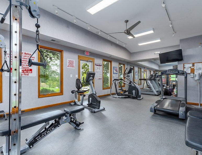 Fitness center at Springetts Apartments in York, PA