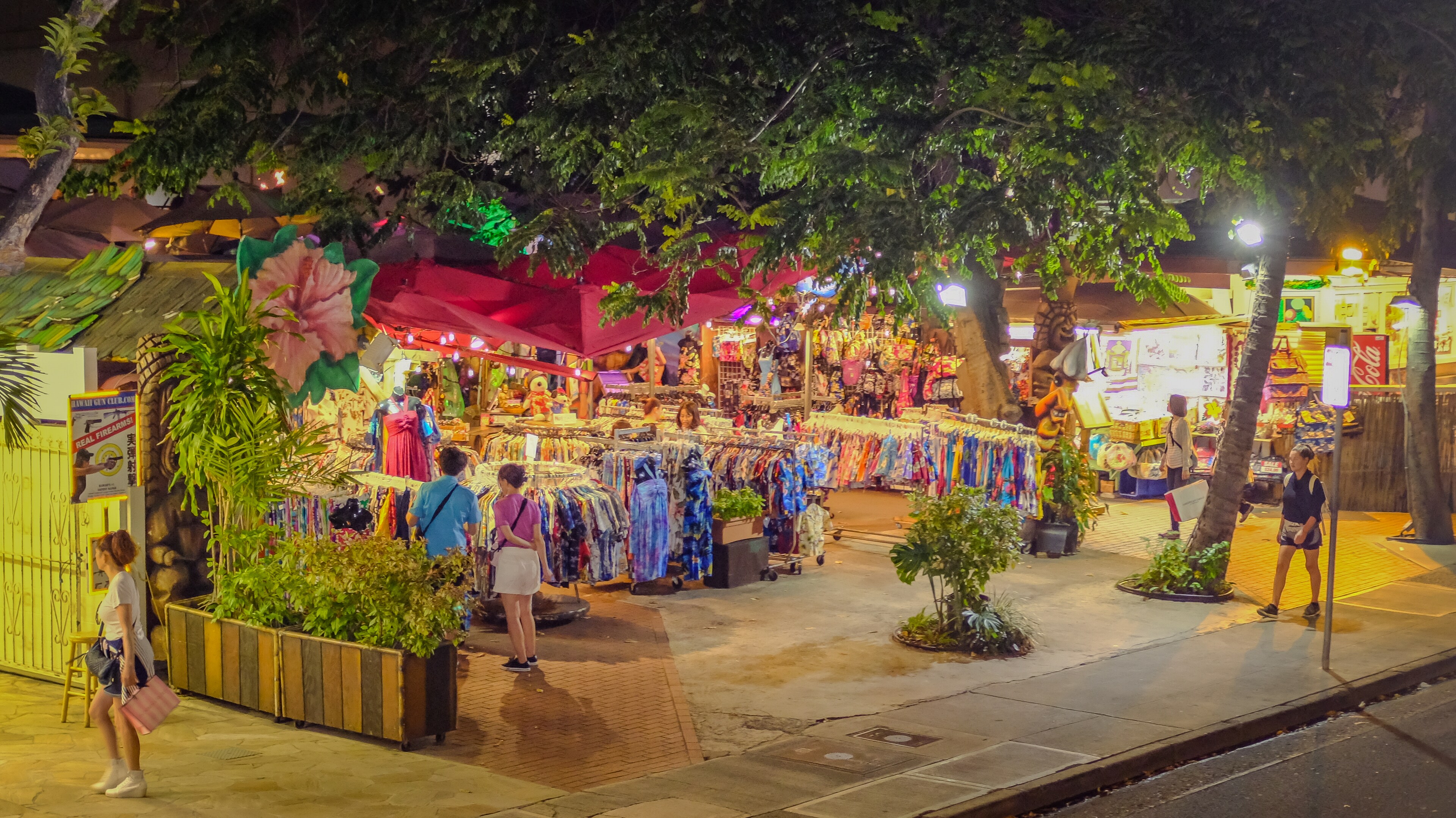 Waikiki Shopping Area at Honolulu, Hawaii