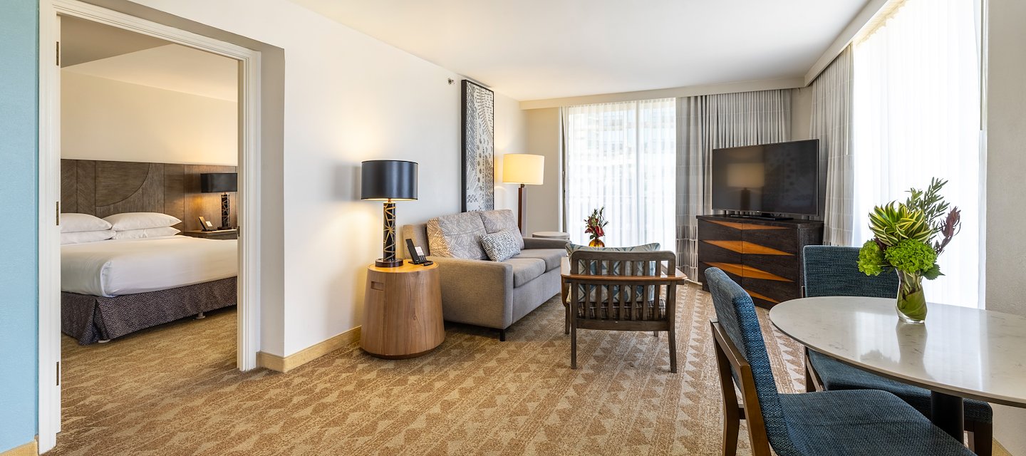 BedRoom Suite at Embassy Suites by Hilton Waikiki Beach Walk.