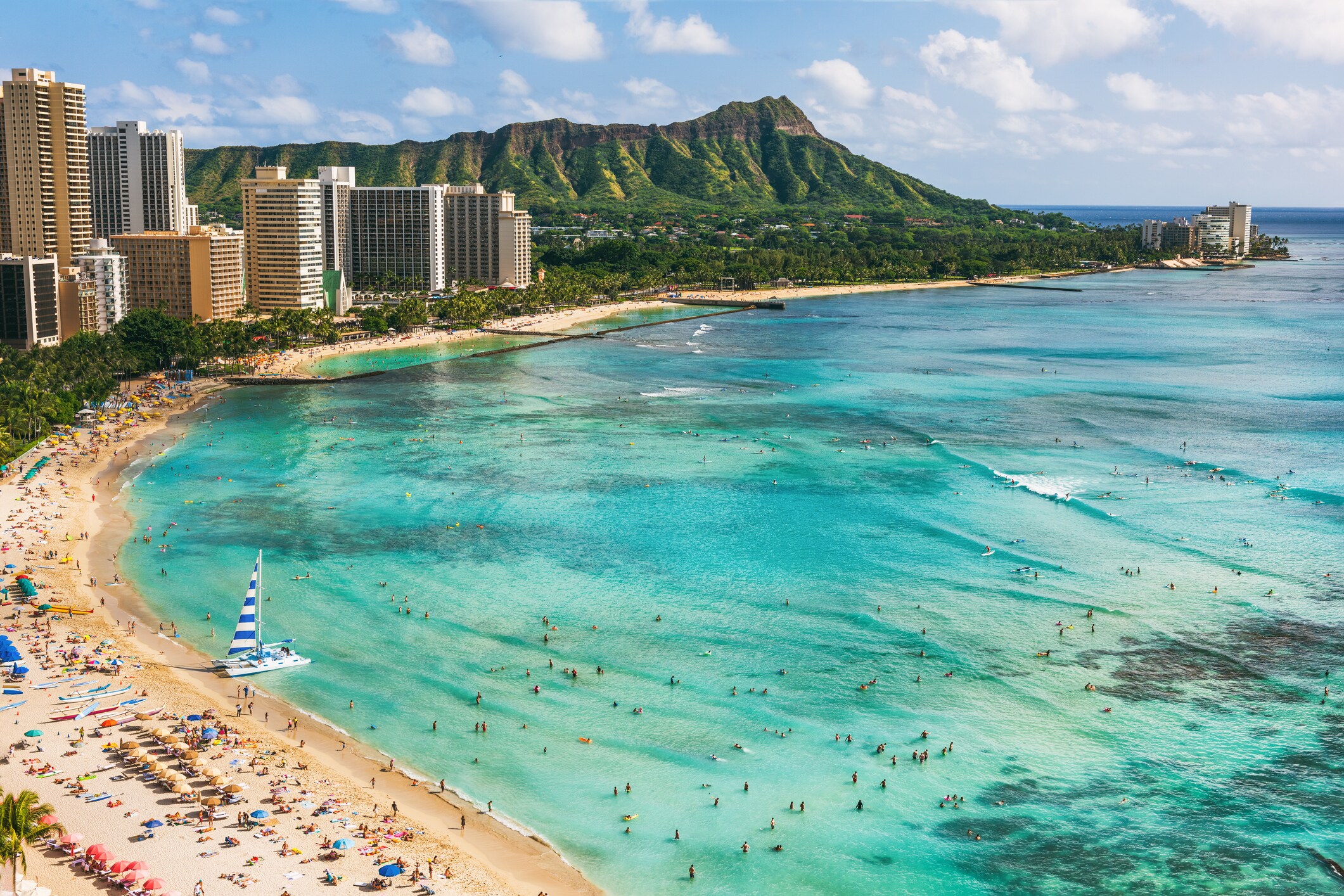 Waikiki Beach and Parks near Honolulu, Hawaii