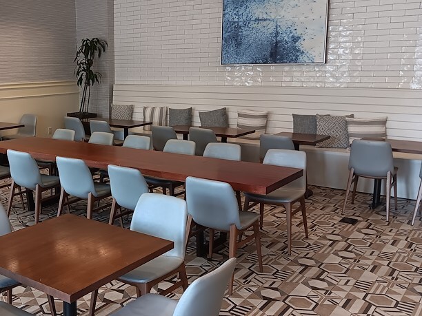 Holiday party setup at Hotel Abrego