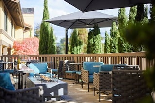 Dining view of Hotel Abrego