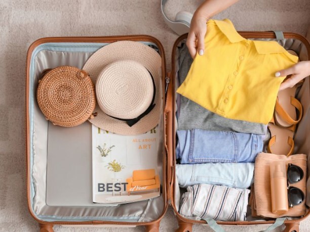 luggage packed inside of suitcase