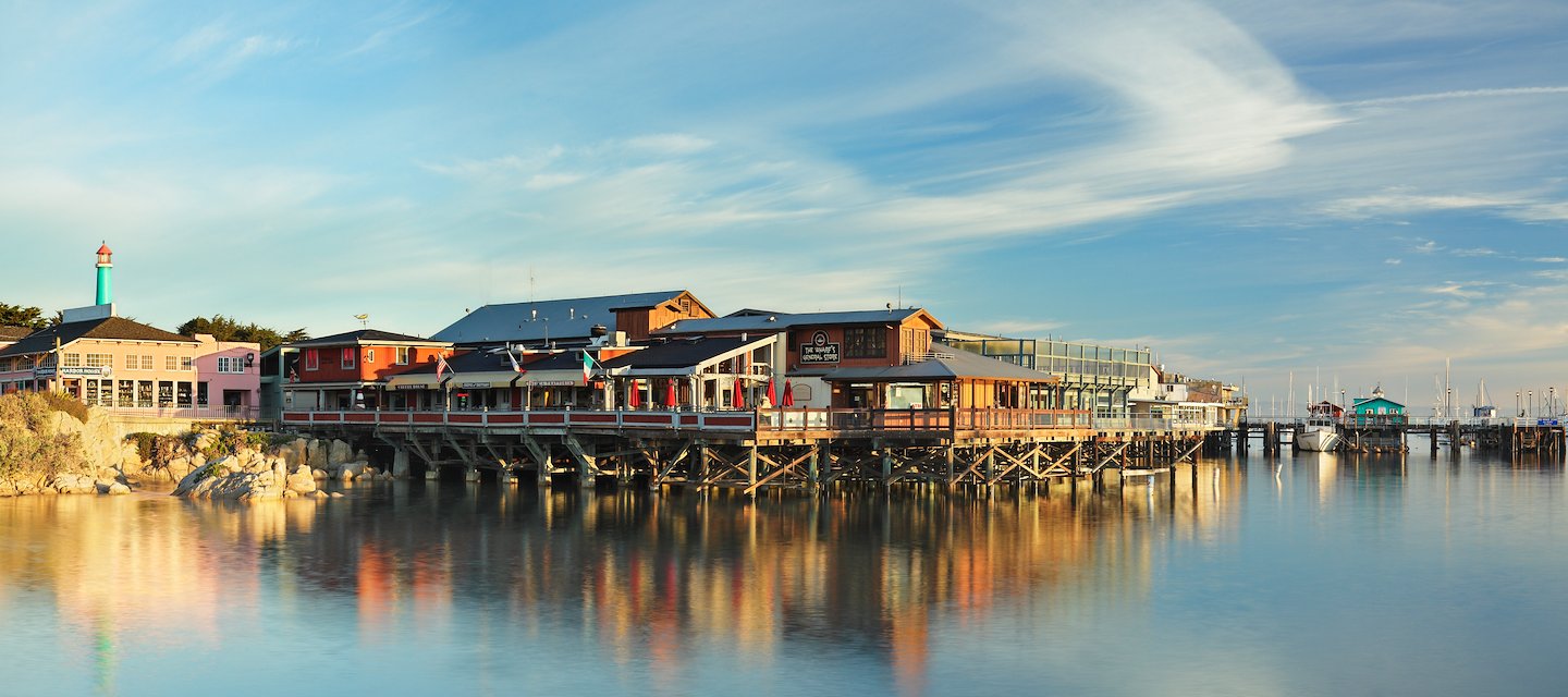 The scenic rests on the waterfront in Monterey, California.