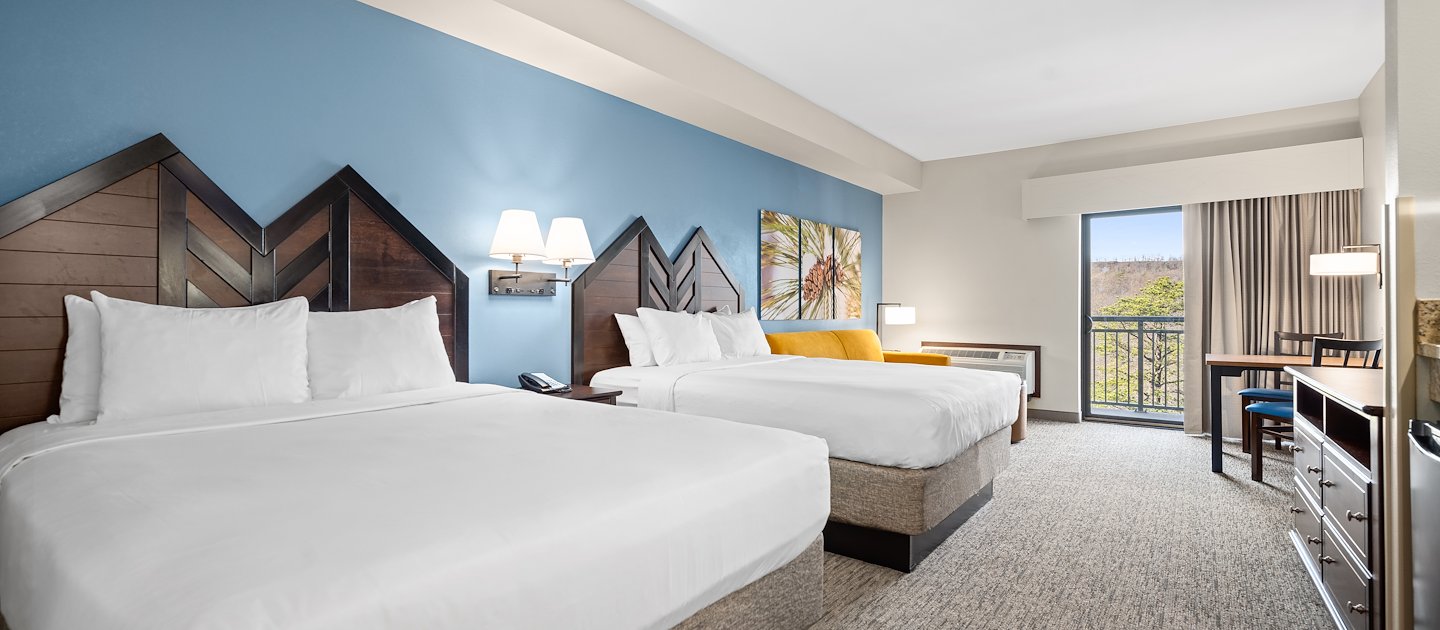 Camelback Resort offers a Suite with two queen beds and balcony overlooking mountains