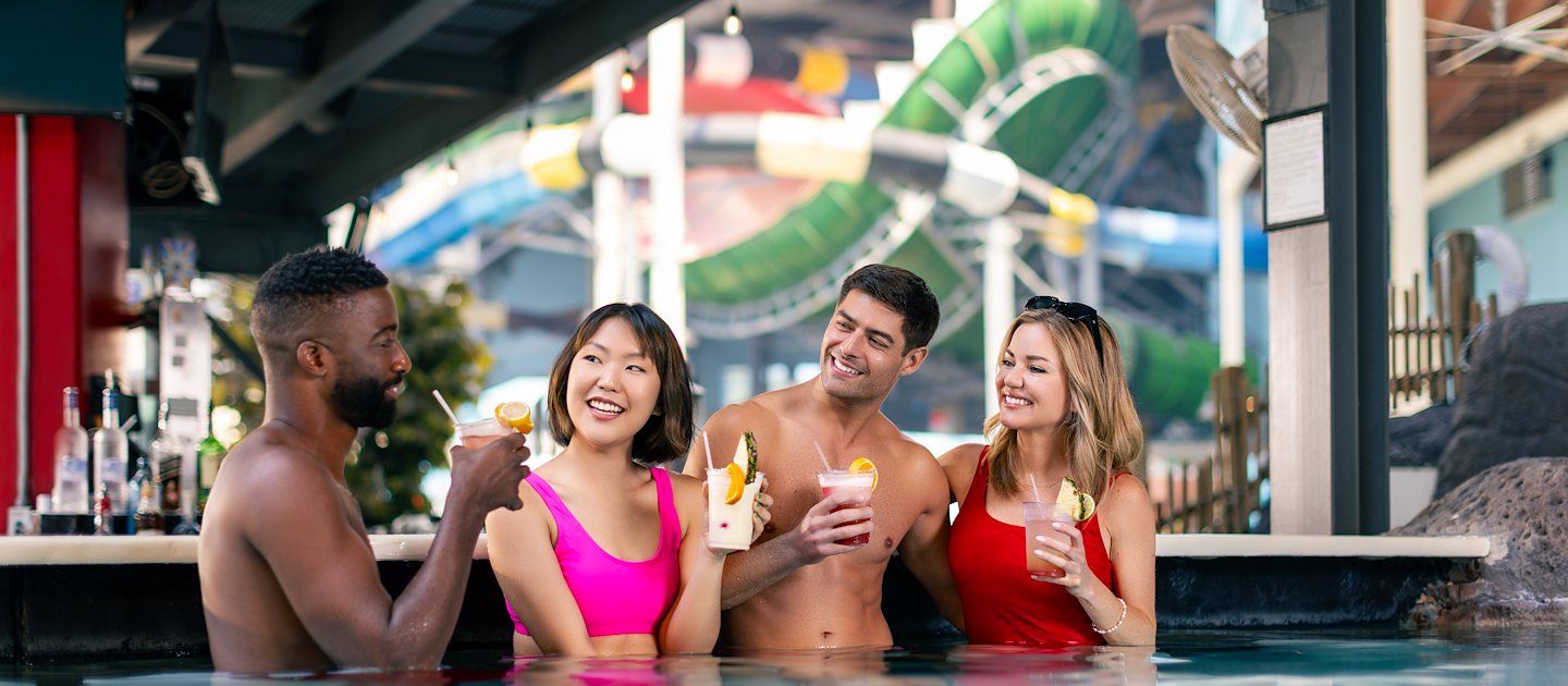 Oasis swim-up bar at Camelback Resort, Tannersville