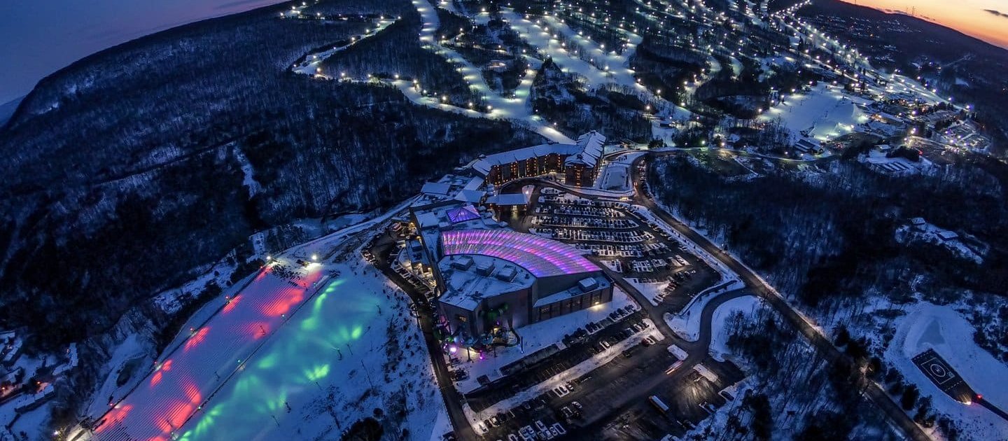 Winter mountain view of Camelback Resort