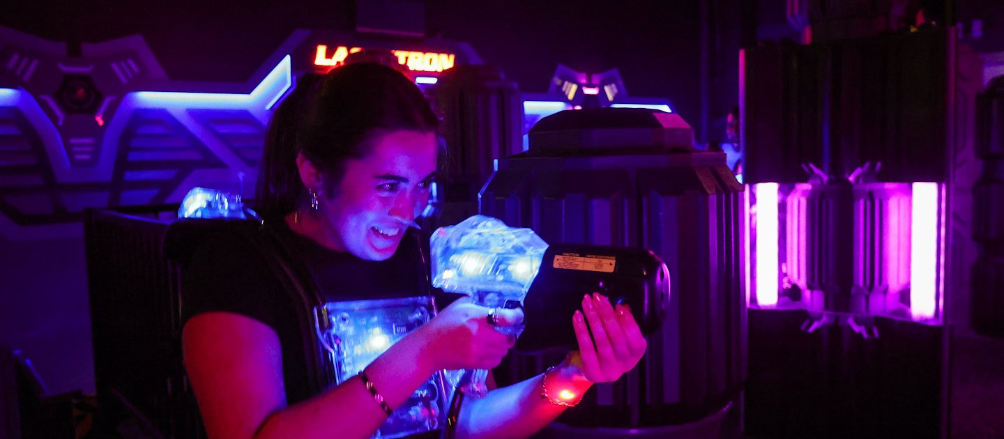 Girl playing laser tag - Camelback Resort Tannersville