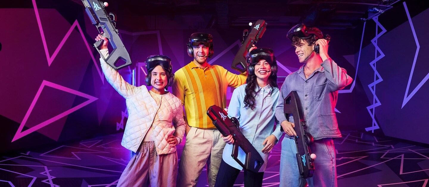 Enjoying vr experience at Camelback Resort, Tannersville