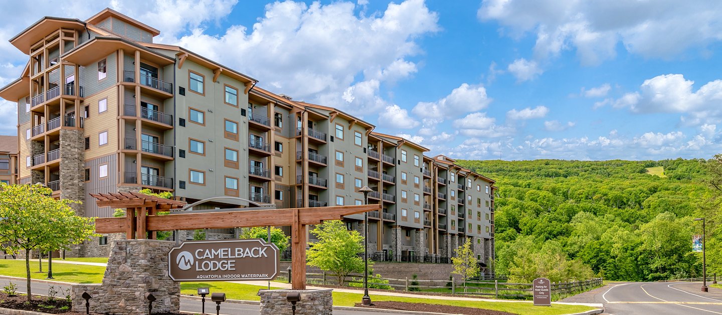 Camelback Lodge under blue sky at Camelback Resort
