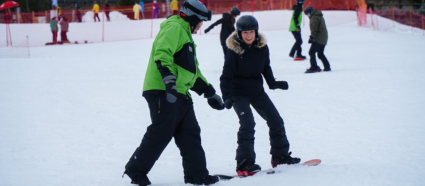 Kids are enjoying activities in snow at Camelback Resort