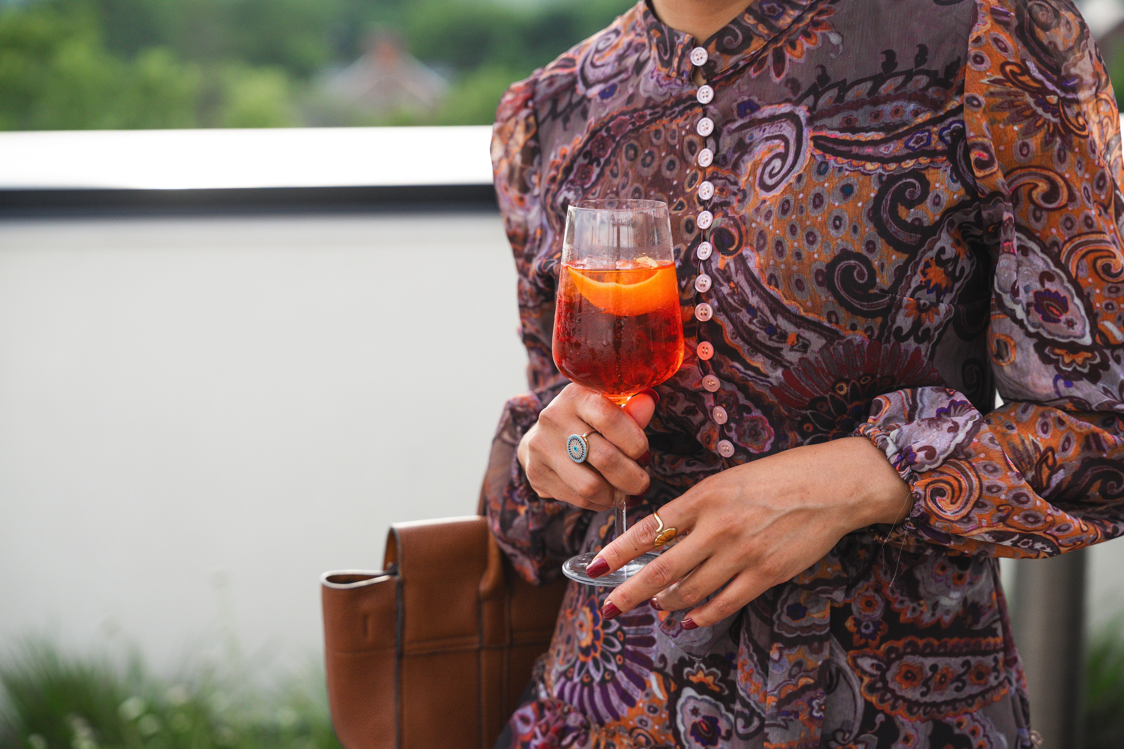 woman with a cocktail