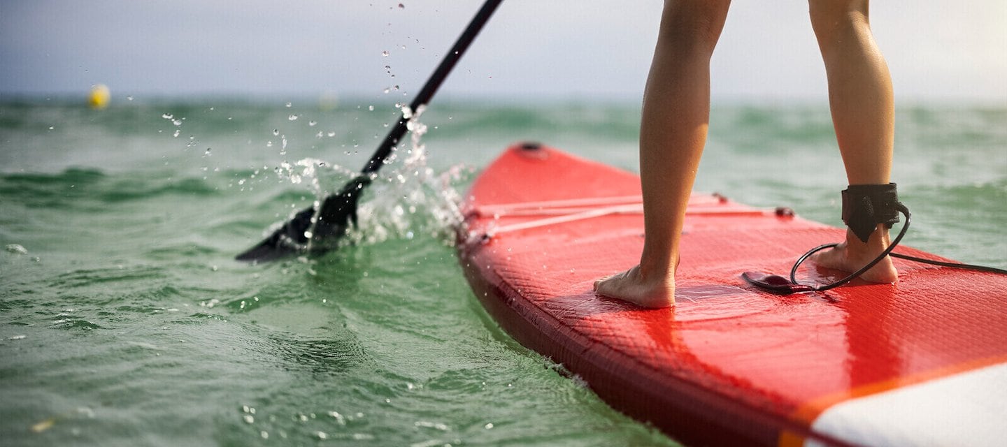 a person on a paddle board