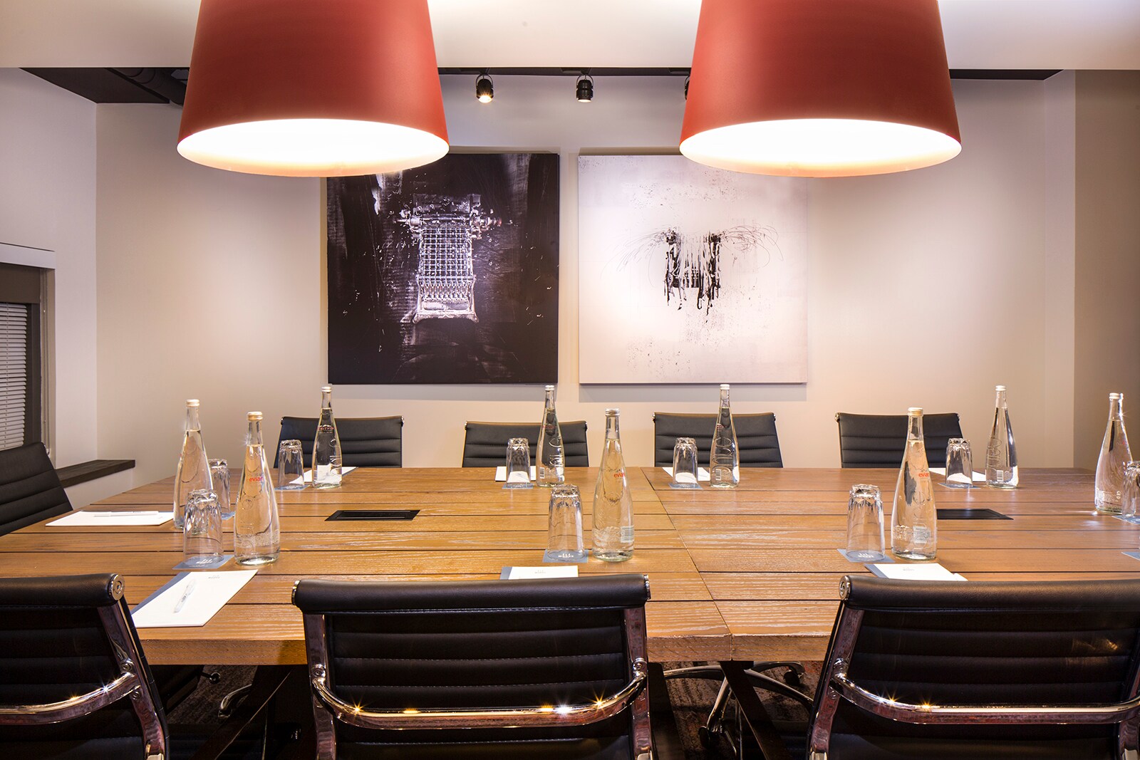 Conference room at The Windsor Suites in Philadelphia, featuring a large table.