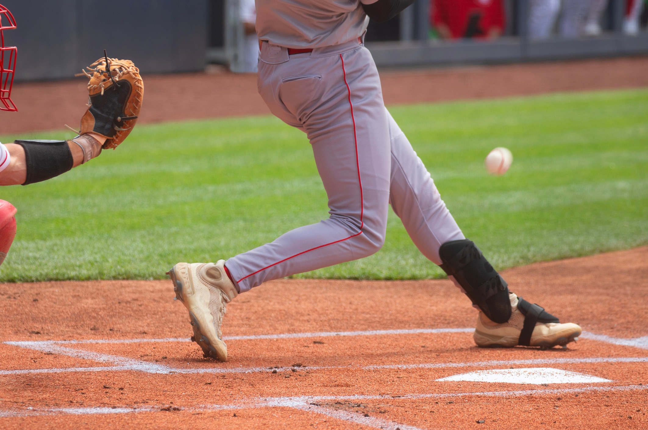 Person hitting baseball