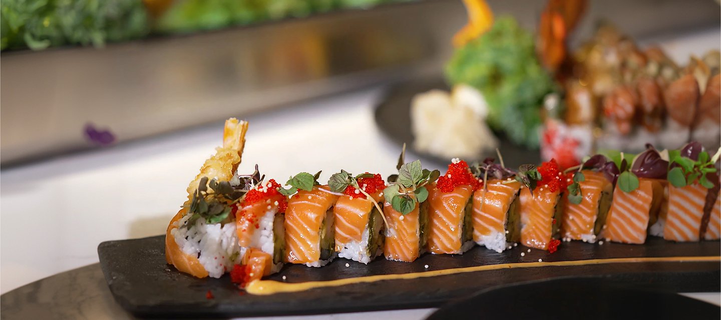 Salmon sushi roll at Tideline Resort & Spa, Palm Beach, Florida