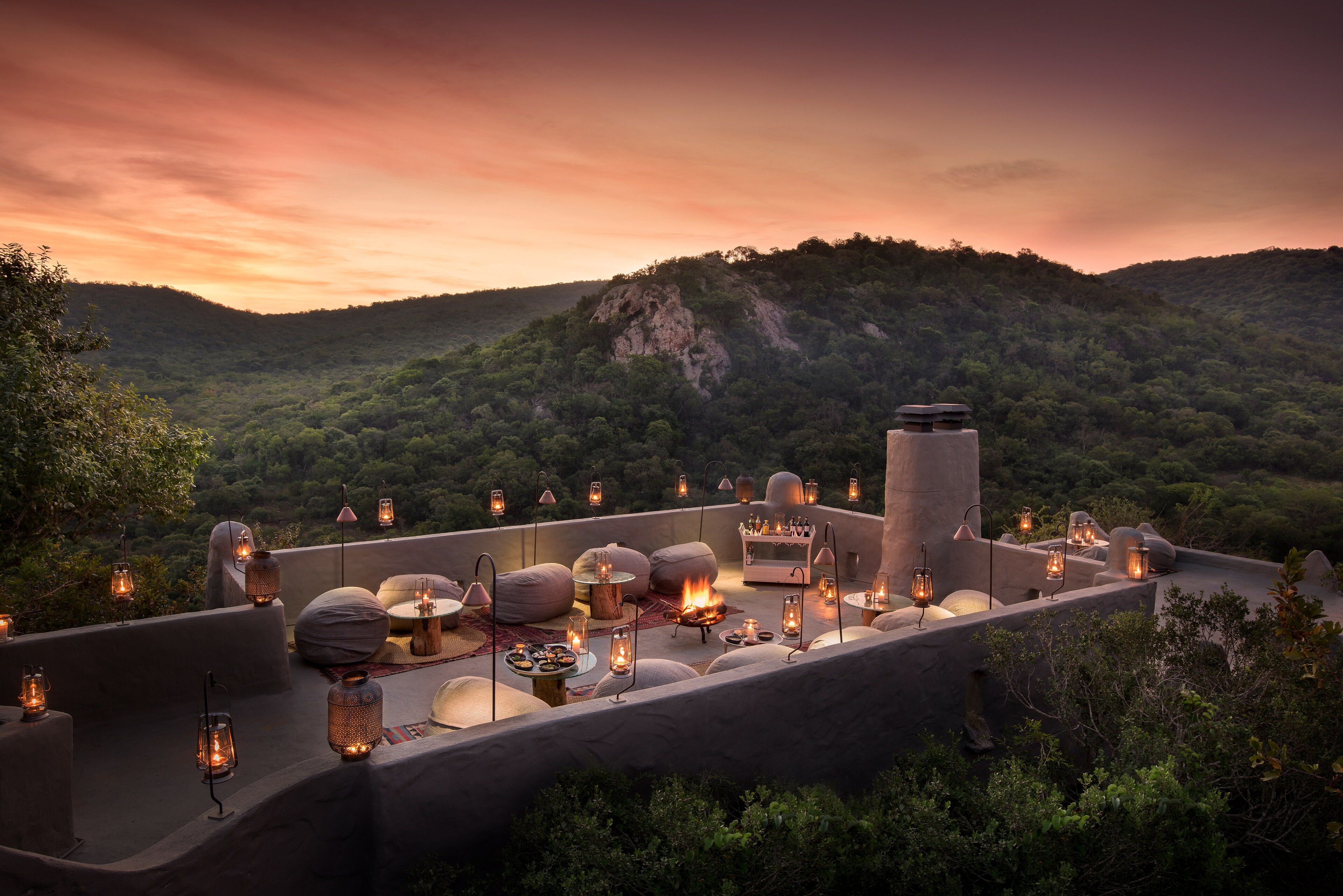 Sunset Dinner on the Lodge's Rooftop Terrace