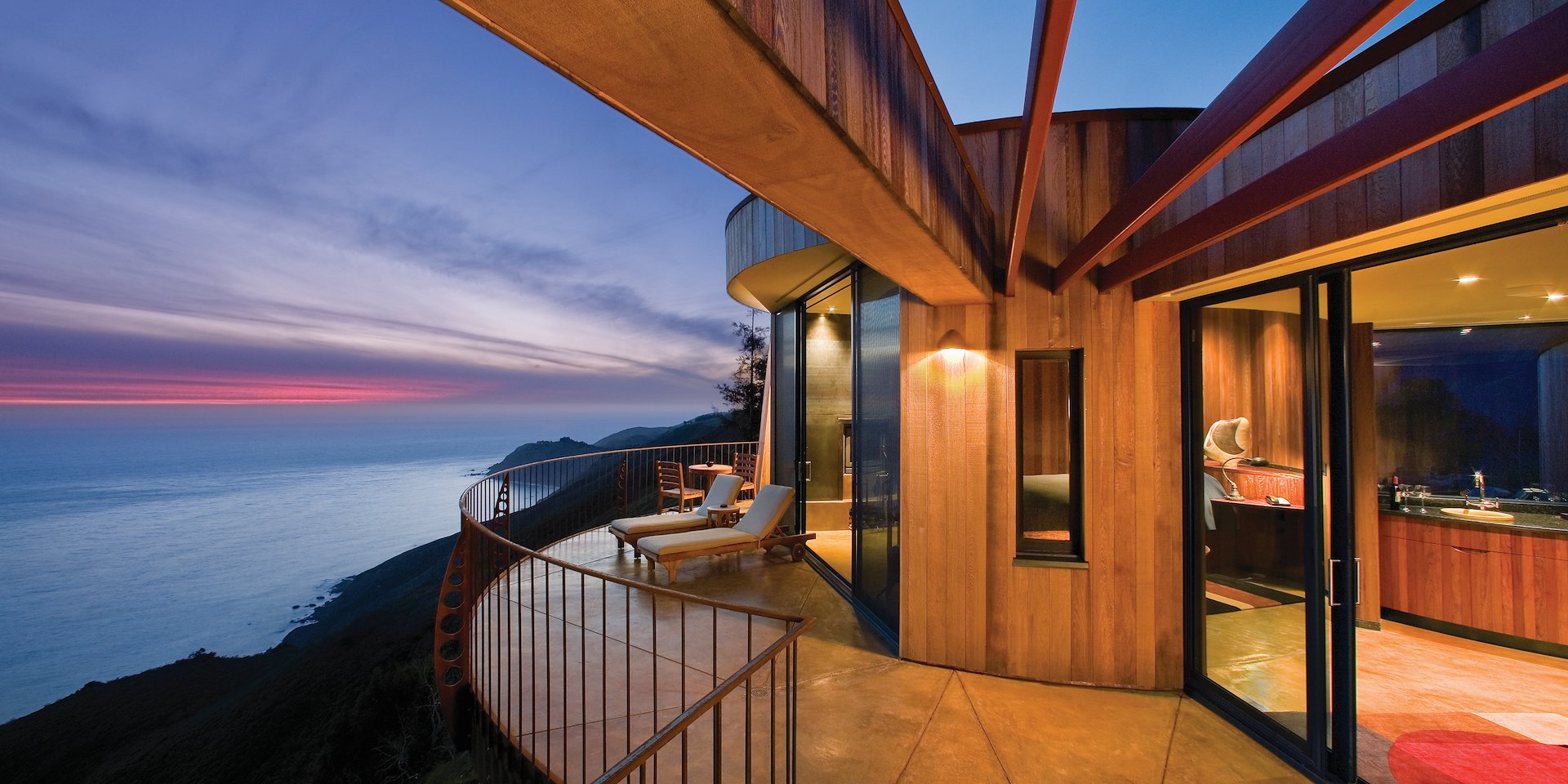 The Outdoor Deck Follows the Curve of the Circular Upper Pacific Suite