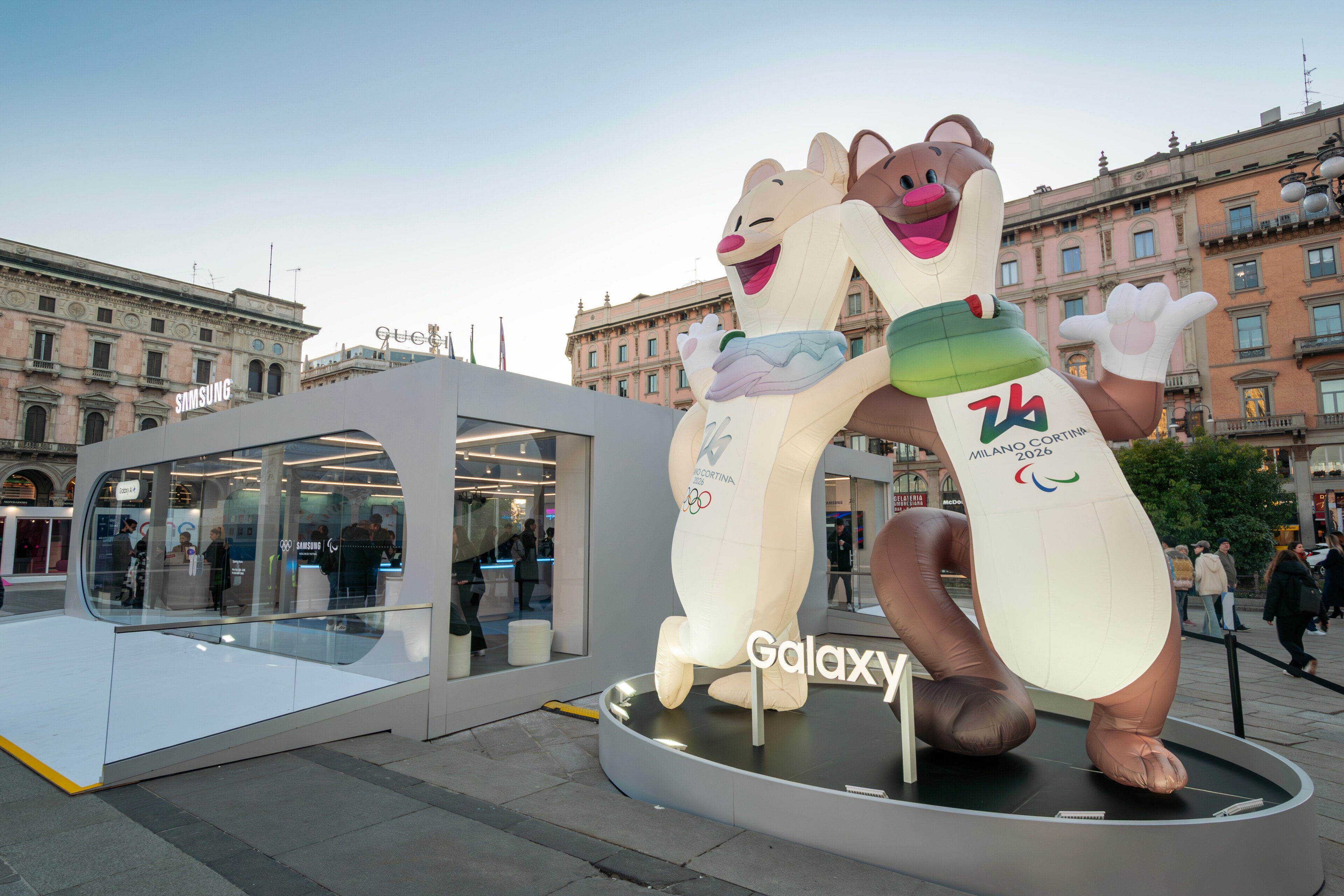 <p>Tina and Milo, the official mascots of the upcoming Winter Olympics and Paralympics, on display in Milan.</p>