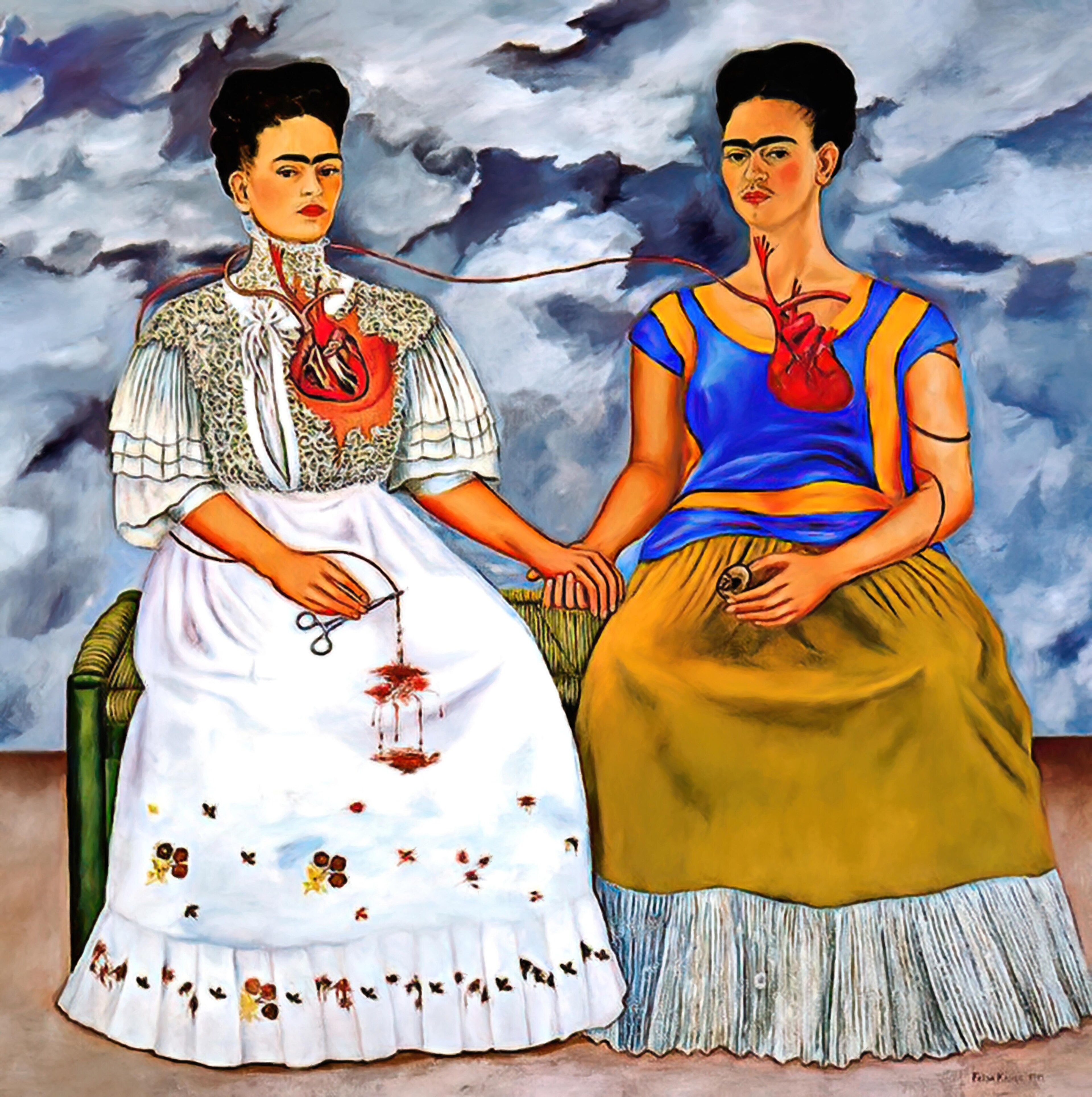 <p>Frida Kahlo's <i>The Two Fridas</i> was a statement on her romance with Diego Rivera.</p>