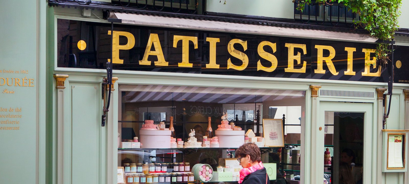 Window shopping at Maison Ladurée.