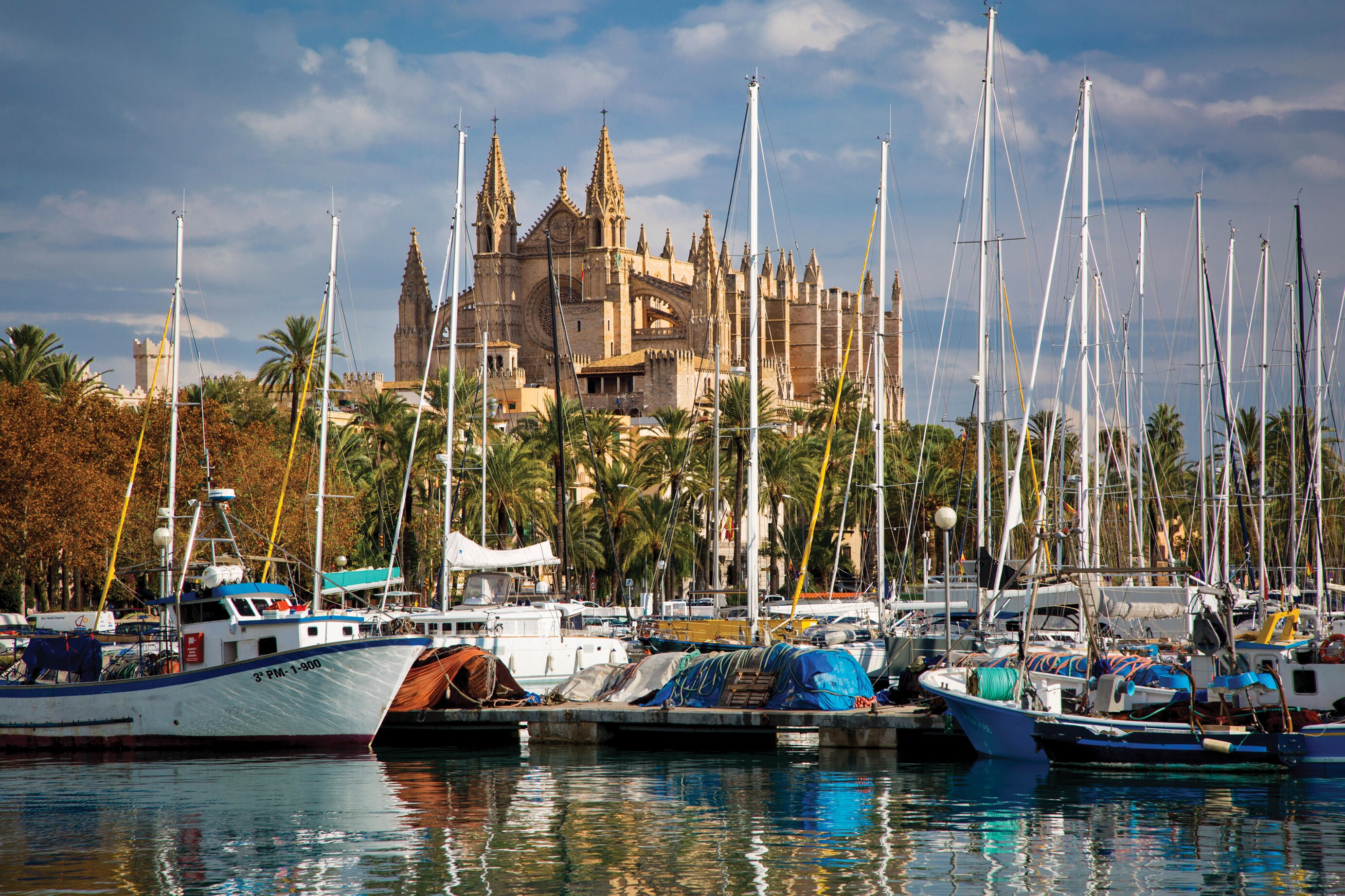 The Cathedral of Santa Maria of Palma overlooks the town’s harbor.